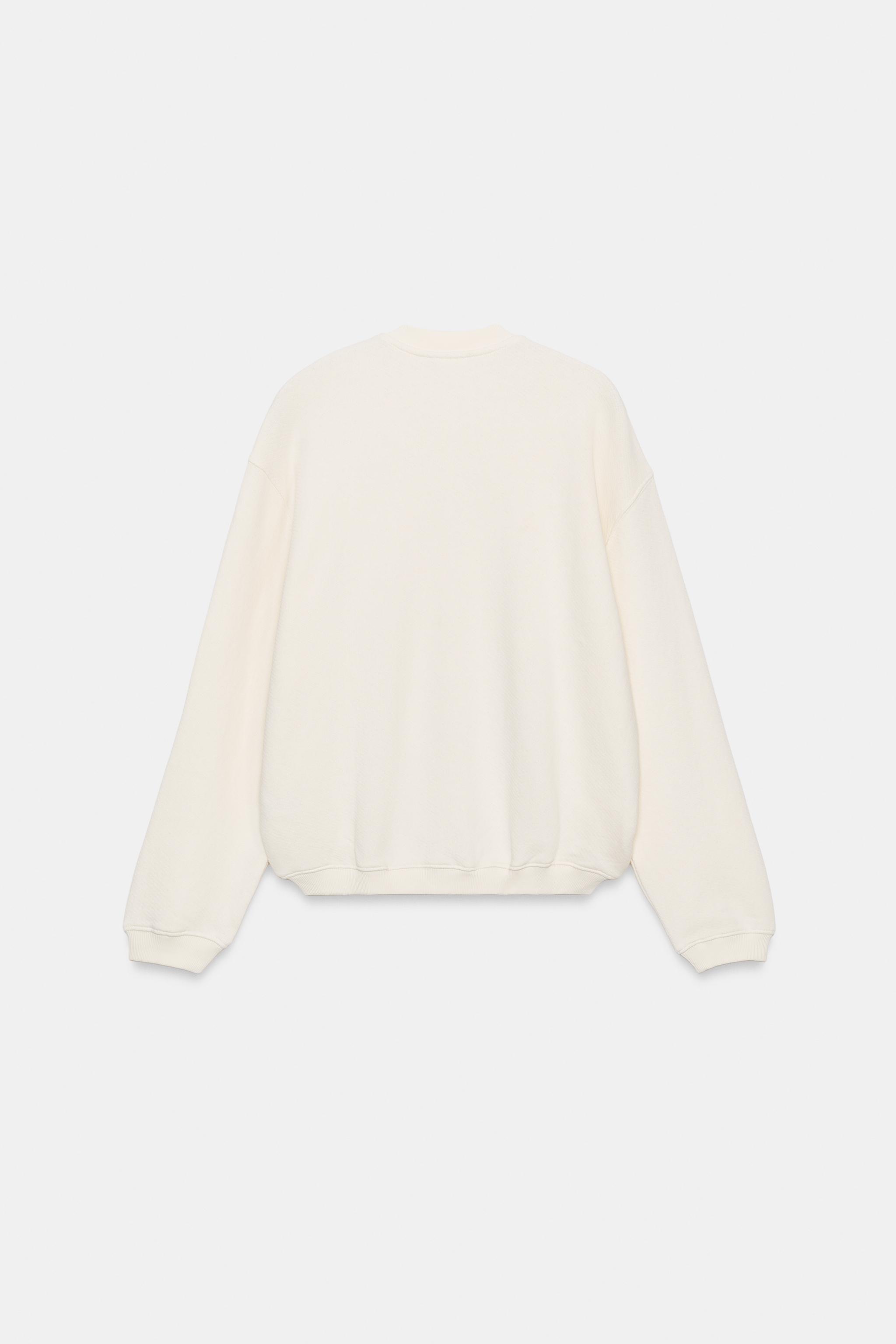 Женские худи Zara COTTON BUTTON-UP SWEATSHIRT — фото 5