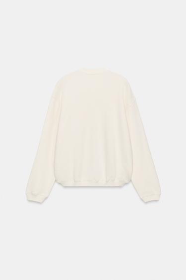 SWEAT BOUTONNÉ EN COTON - Écru de Zara - Image 4