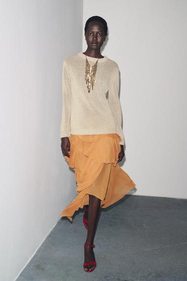 PULL DROIT EN MAILLE - Sable de Zara - Image 1