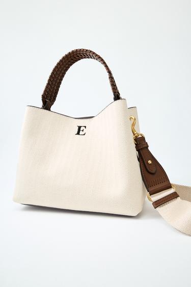 BRAIDED HANDLE CANVAS BUCKET BAG - Light beige by Zara