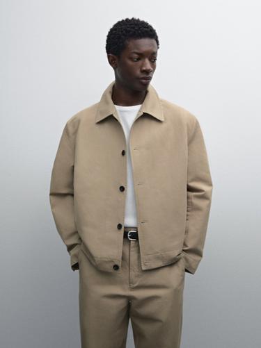 Zara Cotton blend overshirt - taupe brown