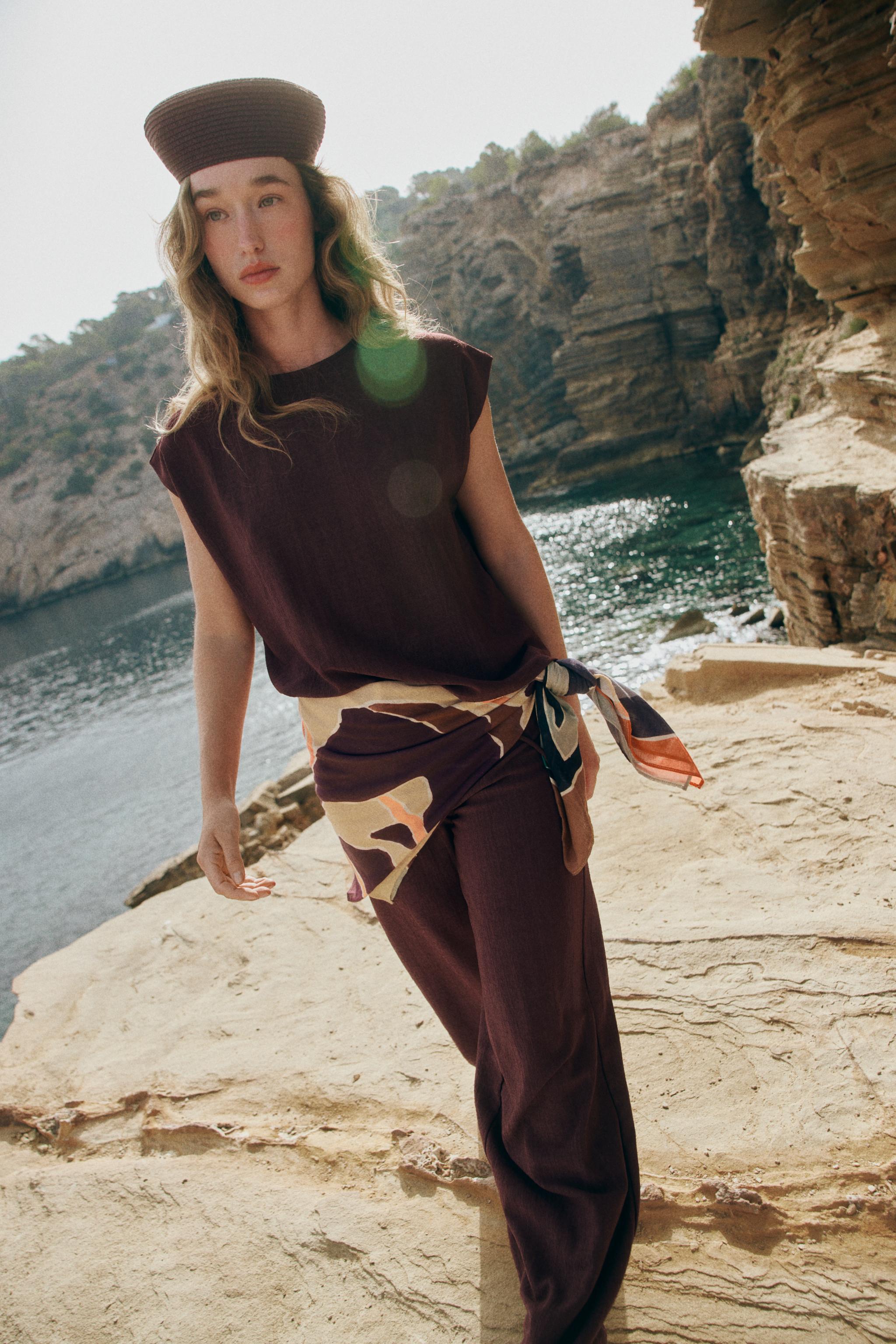 Zara Rustik Düz Paça Pantolon görsel 3