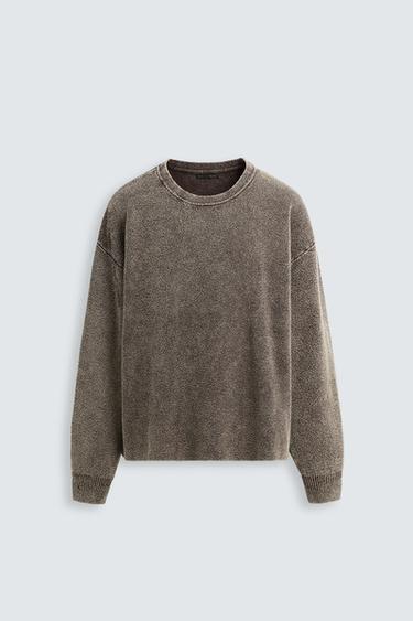 JERSEY LAVADO TEXTURA BOUCLÉ - Marrón oscuro de Zara