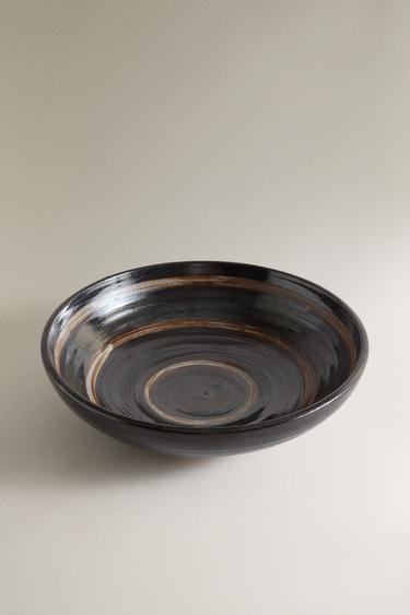 ENAMELED DECORATIVE BOWL — Brown 2