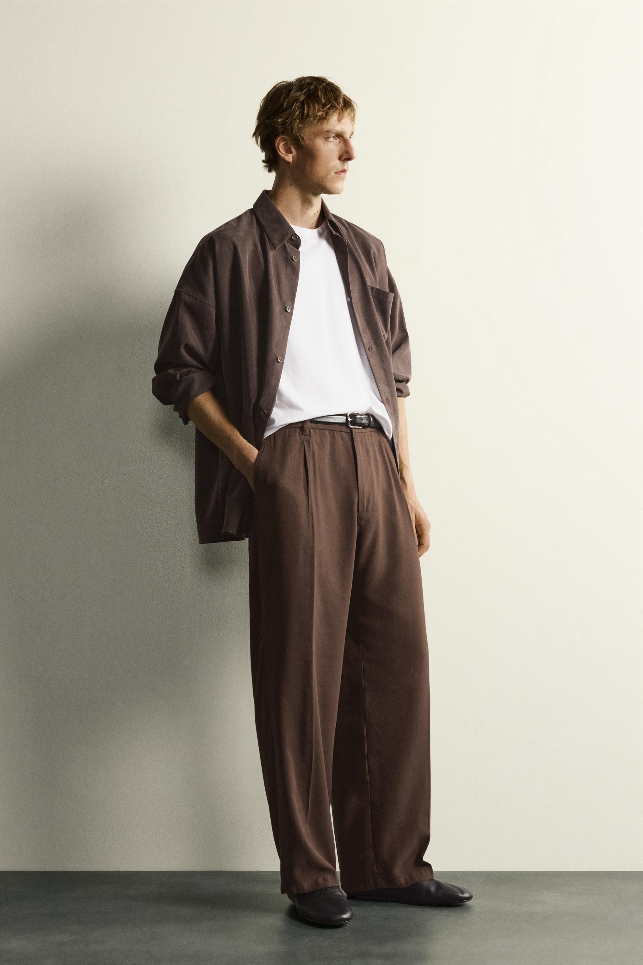 PANTALON FLUIDE COUPE DÉCONTRACTÉE À PLIS