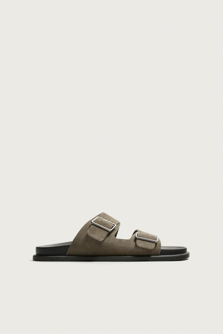 Sandalias de cuero de doble correa 4