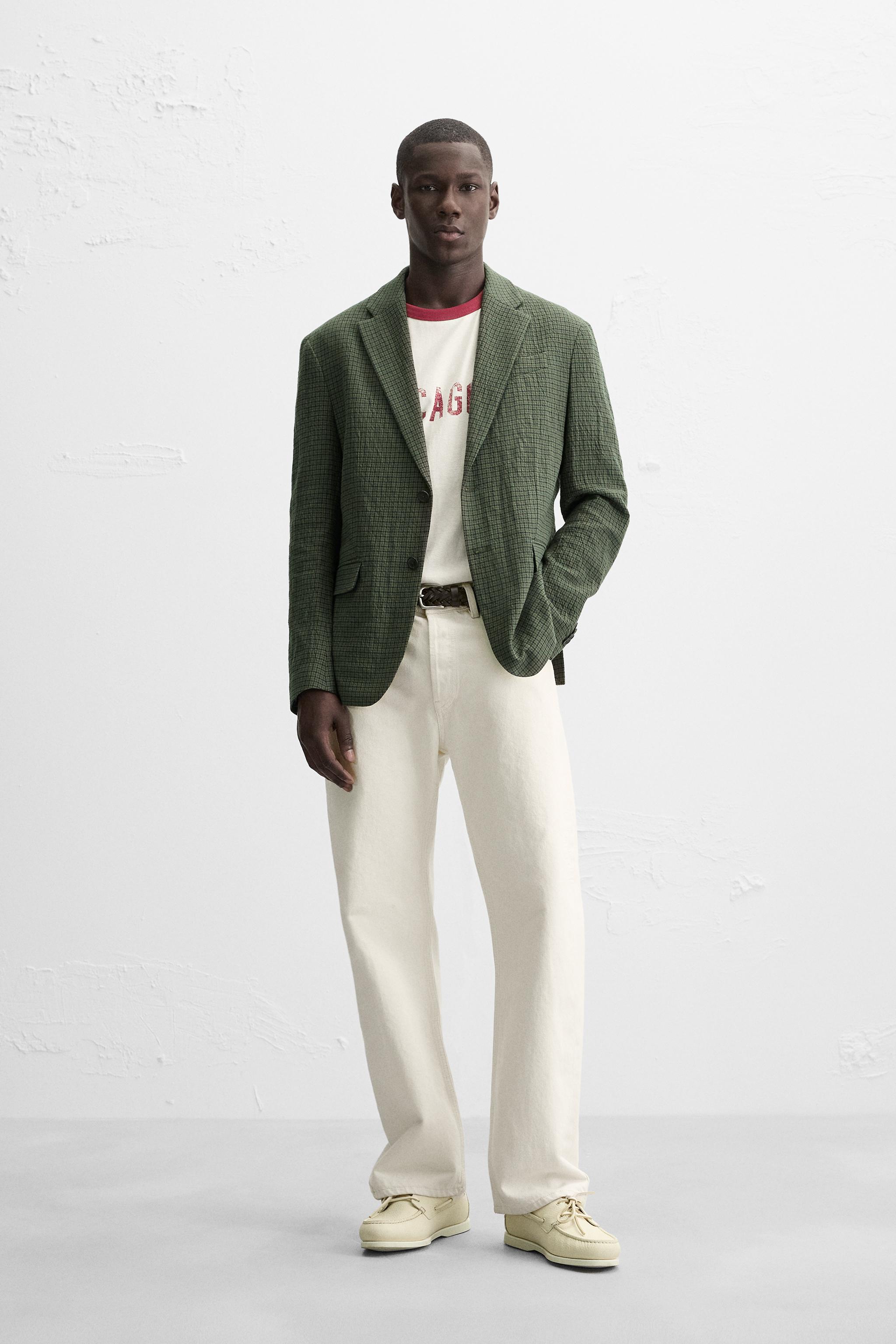 LIMITED EDITION チェック柄スーツブレザー - ベージュ | ZARA