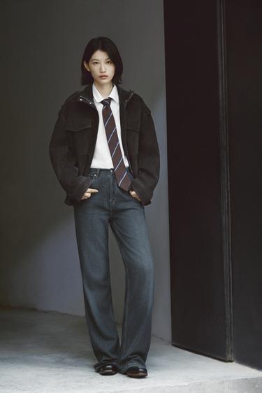 JEANS Z1975 STRAIGHT FIT HIGH-WAIST - Blue / Green by Zara