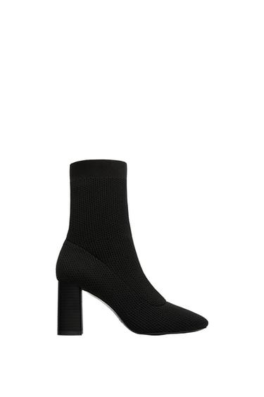 FABRIC HIGH HEEL ANKLE BOOTS