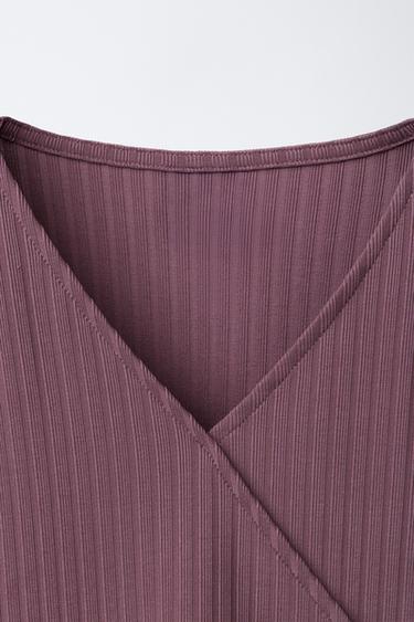 HAUT CACHE-CŒUR CANNELÉ BALLET - Pourpre de Zara - Image 2