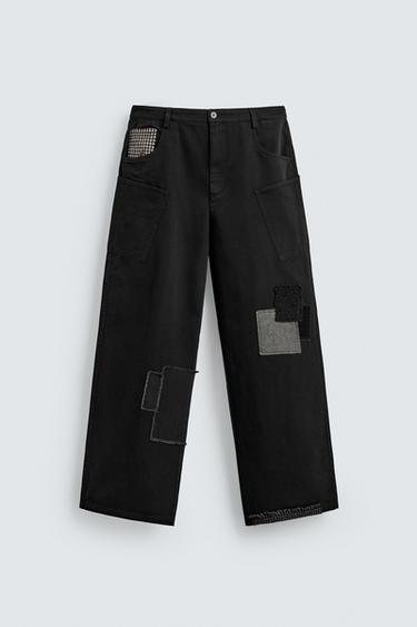 WIDE-LEG TROUSERS WITH PATCHES HARRY LAMBERT FOR ZARA X DISNEY - Black by Zara