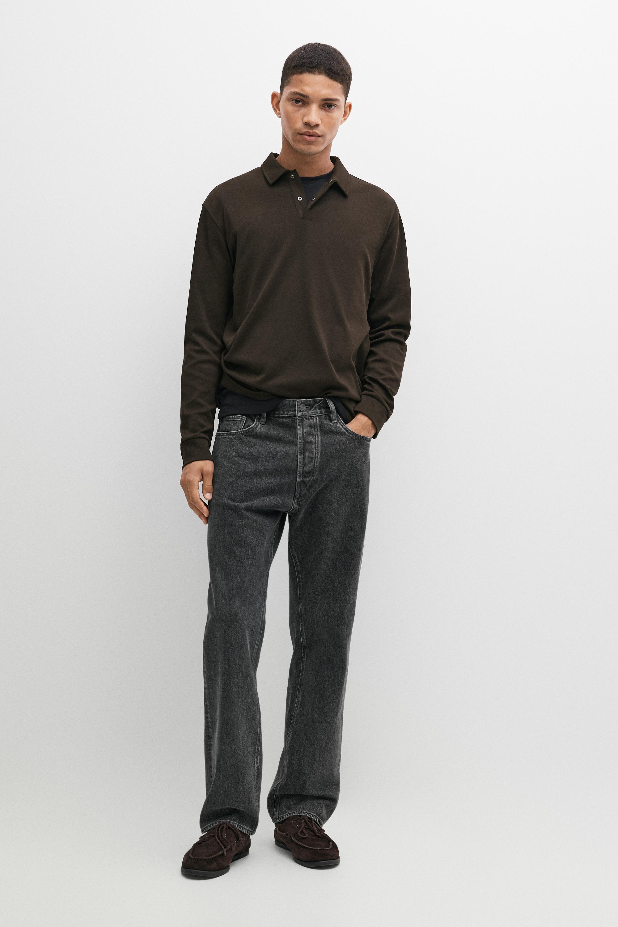100% cotton long sleeve polo shirt