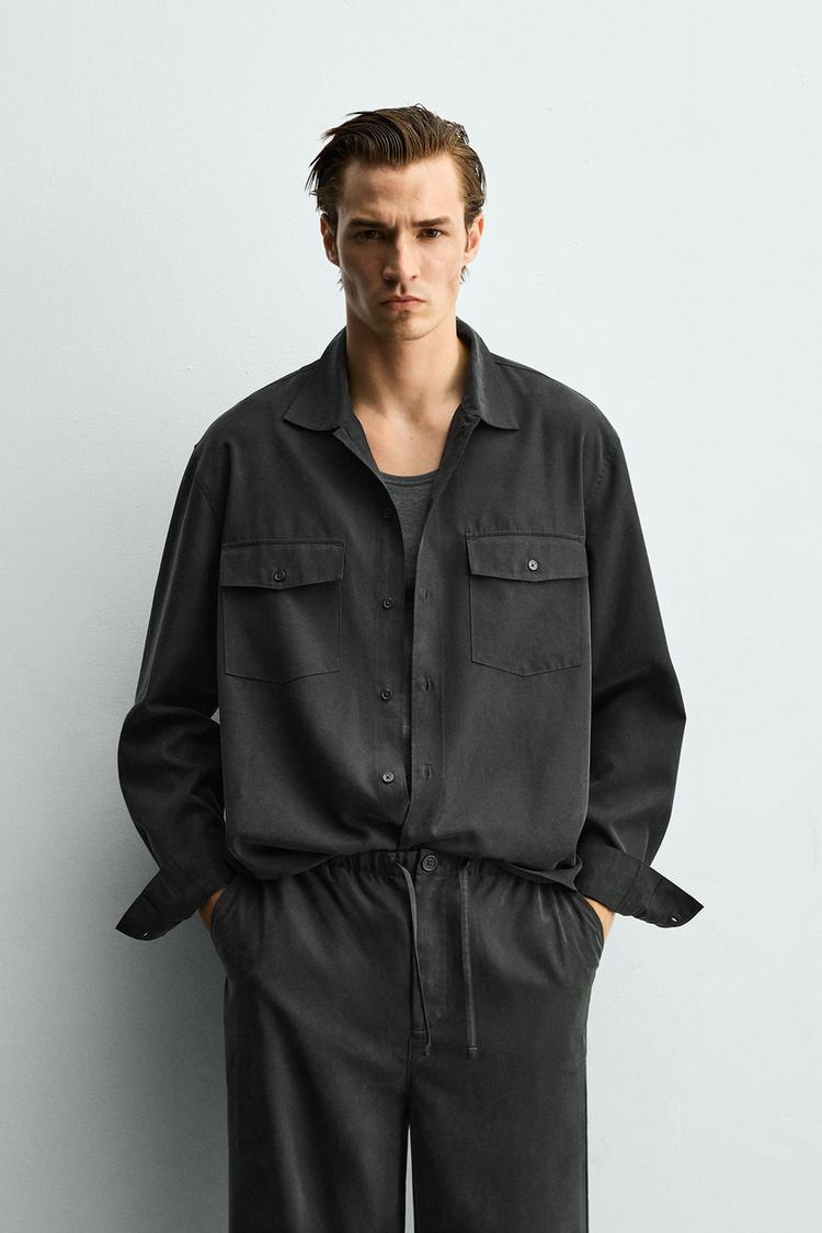 ZARA RELAXED FIT FLUID SHIRT WITH POCKETS