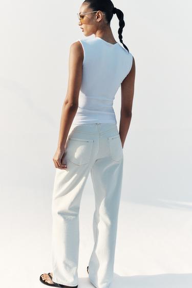 T-SHIRT SANS MANCHES - Blanc de Zara - Image 4