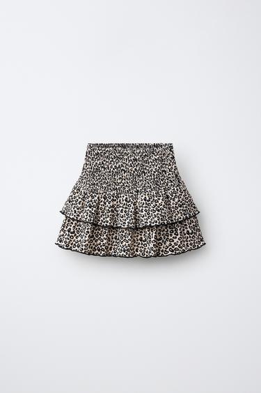 PRINTED RUFFLED SKORT - Leopard by Zara - Image 0