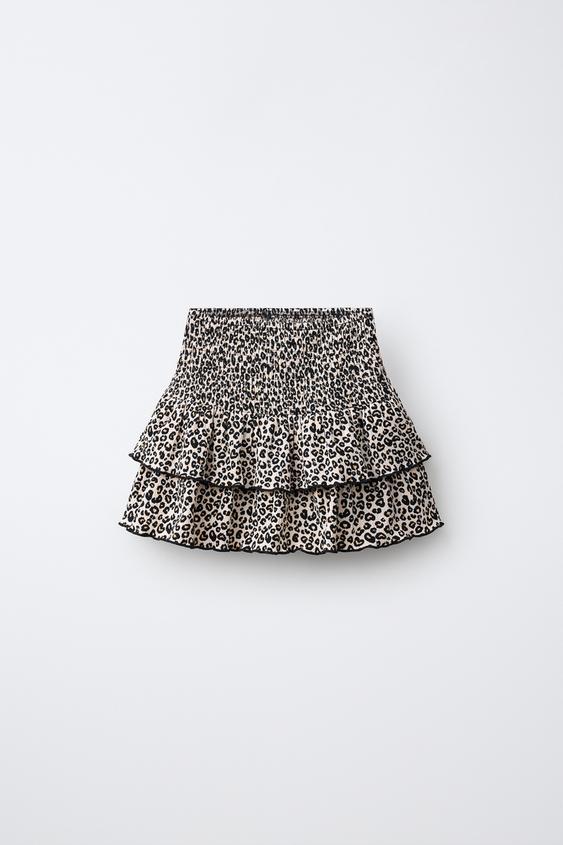 PRINTED RUFFLED SKORT - Leopard by Zara - Image 0
