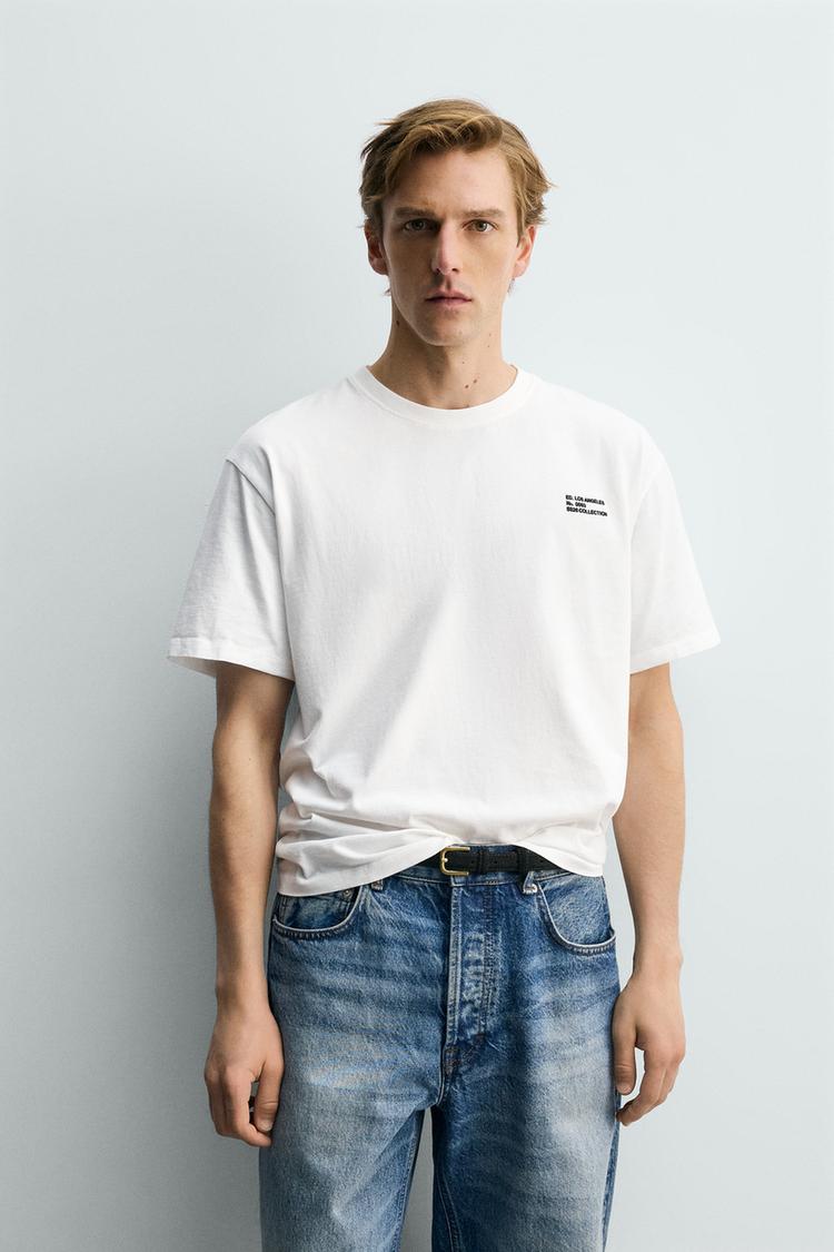 ZARA RELAXED FIT SLOGAN T-SHIRT
