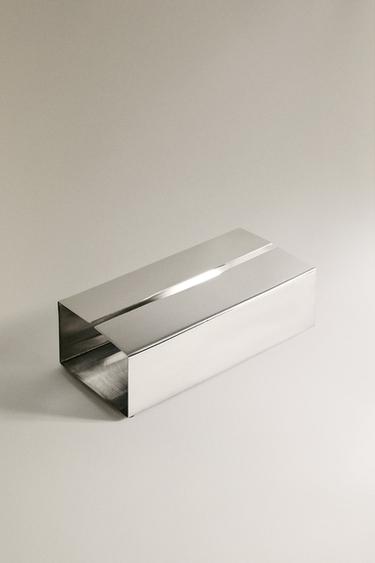 SHINY METAL TISSUE BOX - Silver by Zara - Image 1