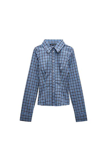 FITTED PLAID SHIRT