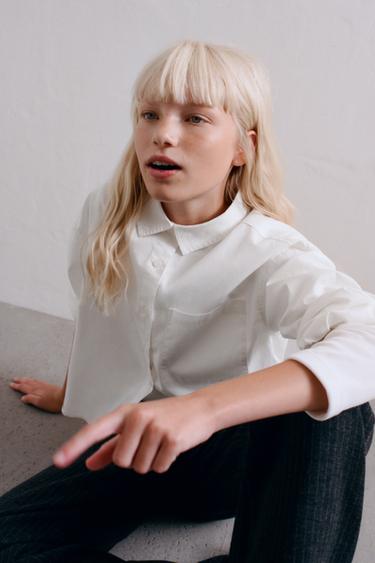 PLAIN POPLIN SHIRT - White by Zara