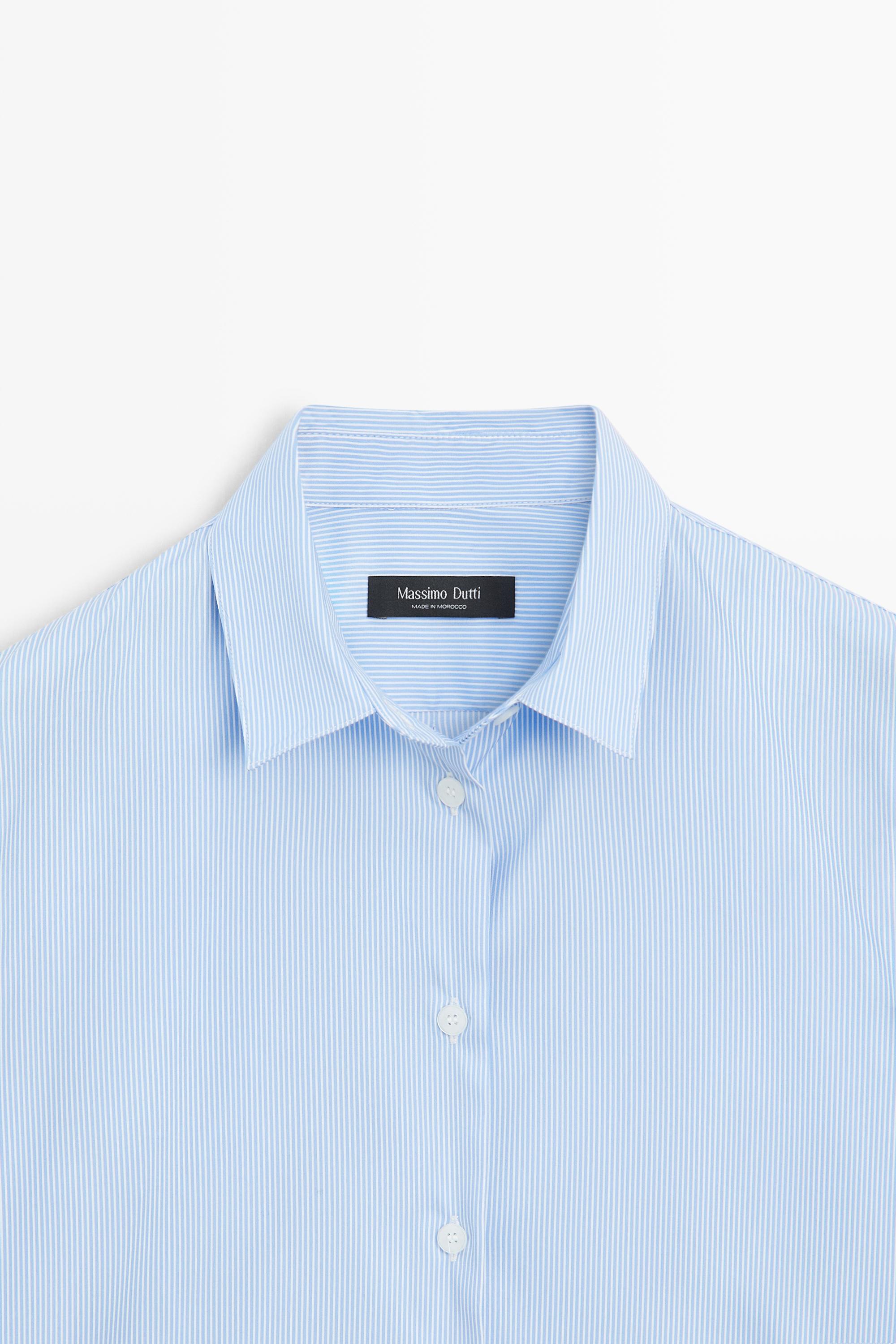 Striped stretch poplin shirt