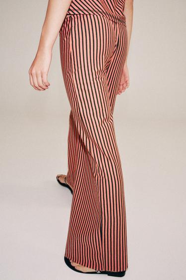STRIPED LINEN BLEND TROUSERS - Printed by Zara - Image 2