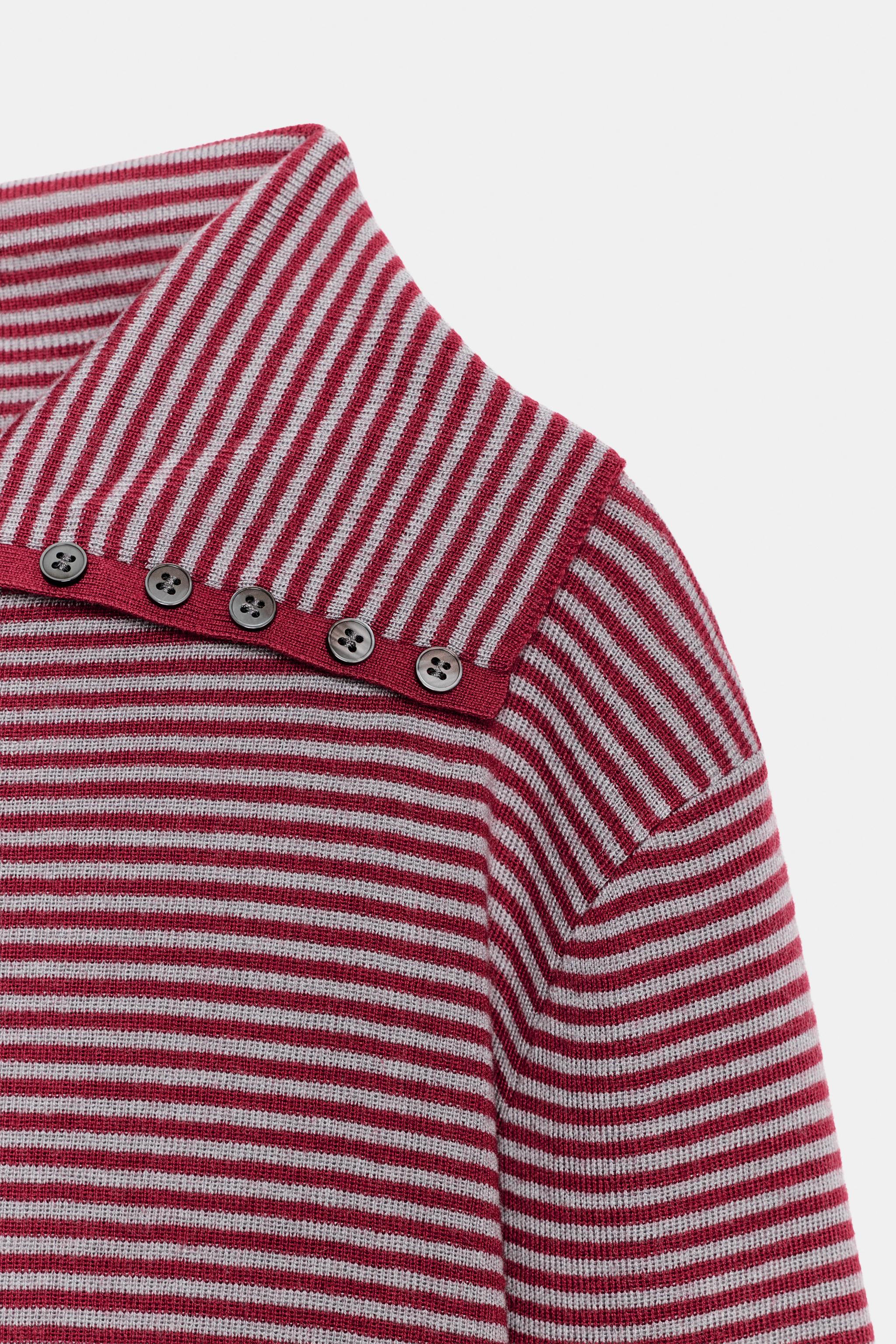 Zara WOOL-BLEND STRIPED JUMPER — фото 7