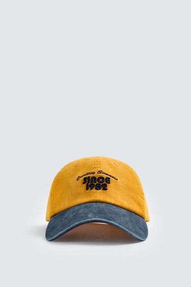 CASQUETTE BRODERIE CONTRASTE - Jaune de Zara - Image 1