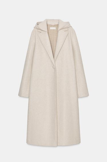 SOFT COAT WITH HOOD - Light sand by Zara
