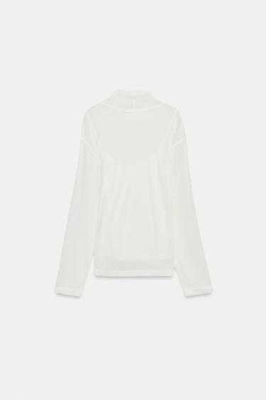 T-SHIRT LYOCELL ET LIN - Blanc de Zara - Image 2