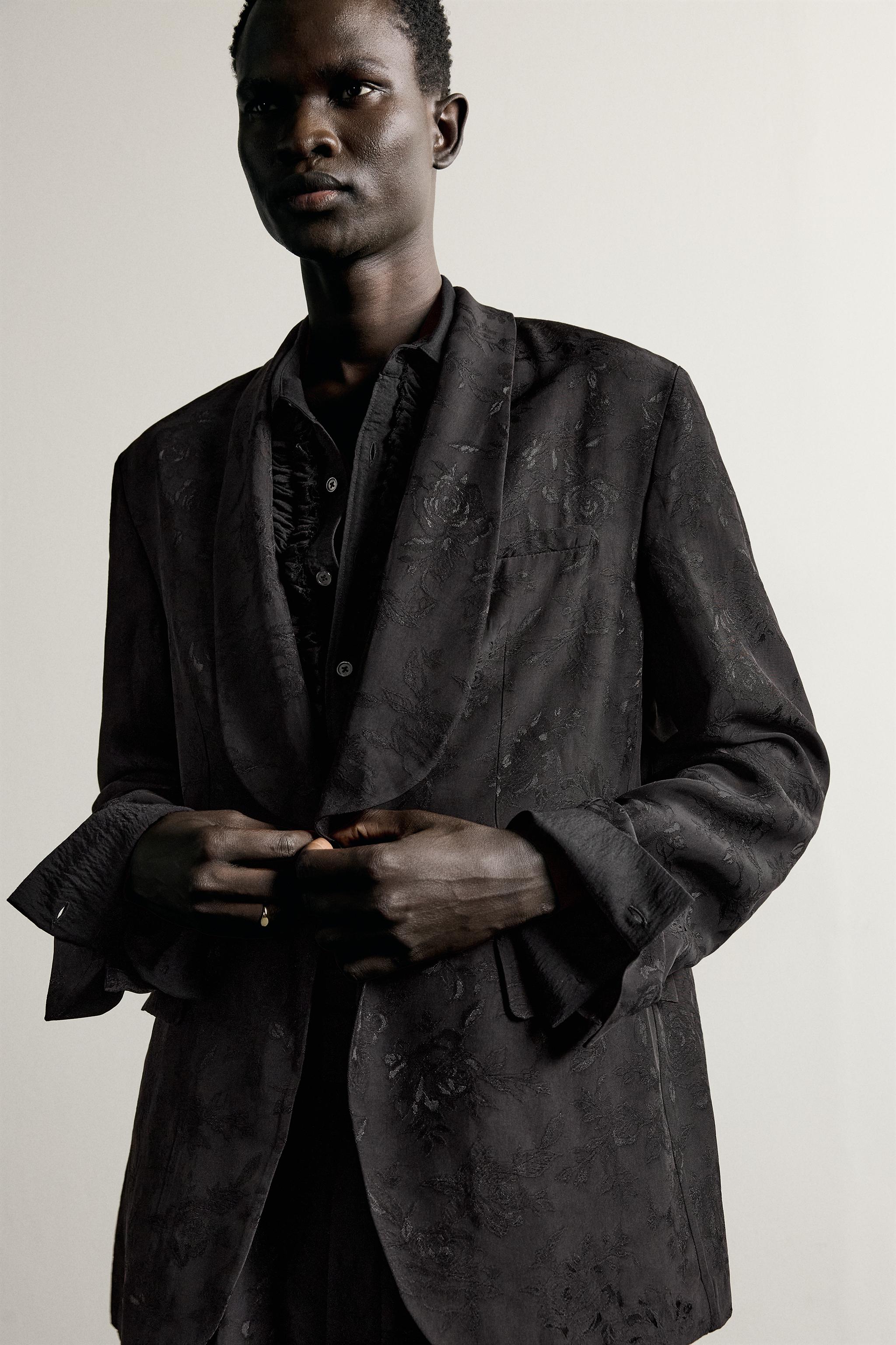 BLAZER FLUIDE JACQUARD FLORAL
