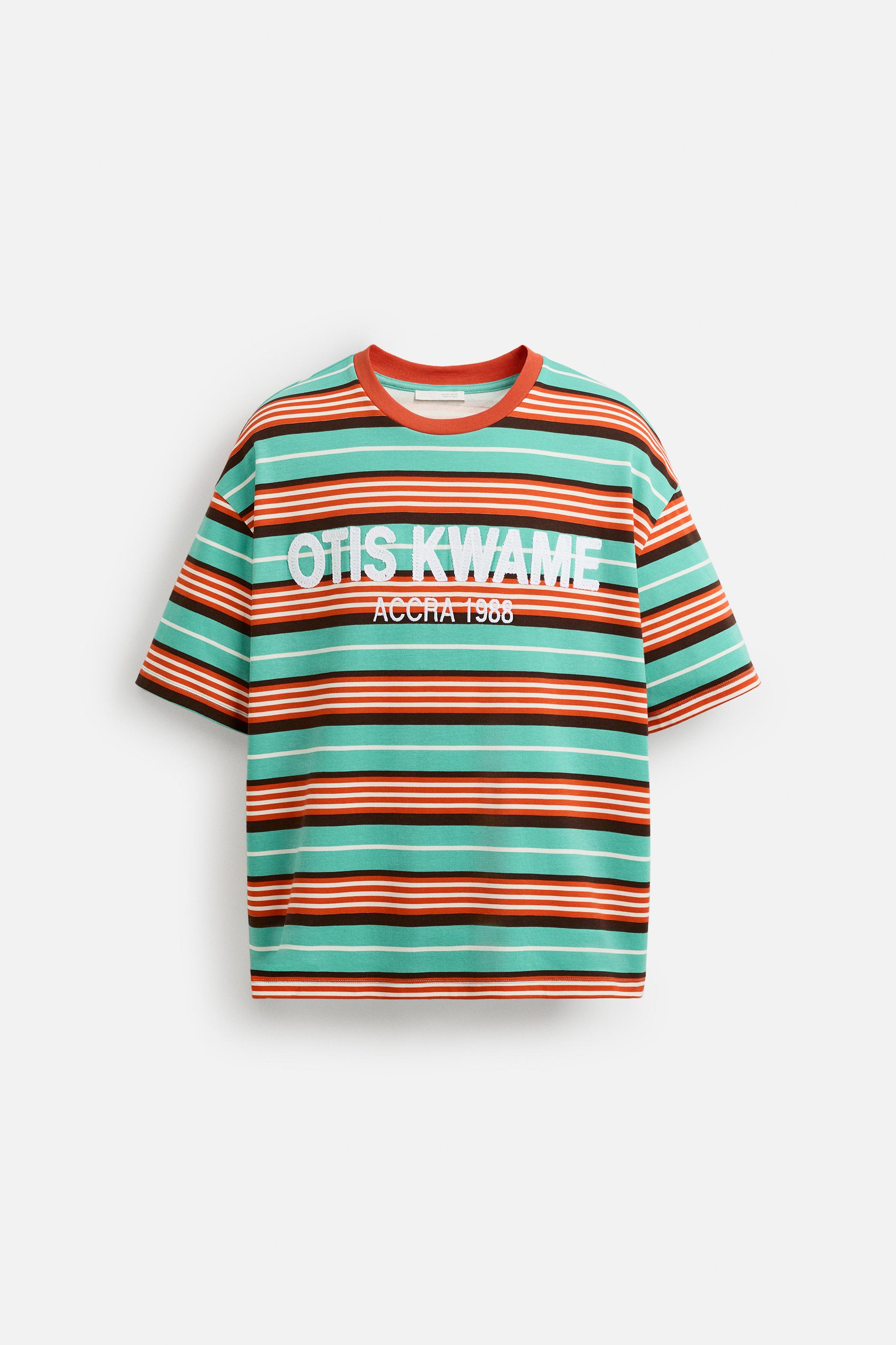 EMBROIDERED STRIPED T-SHIRT © OTIS KWAME KYE QUAICOE
