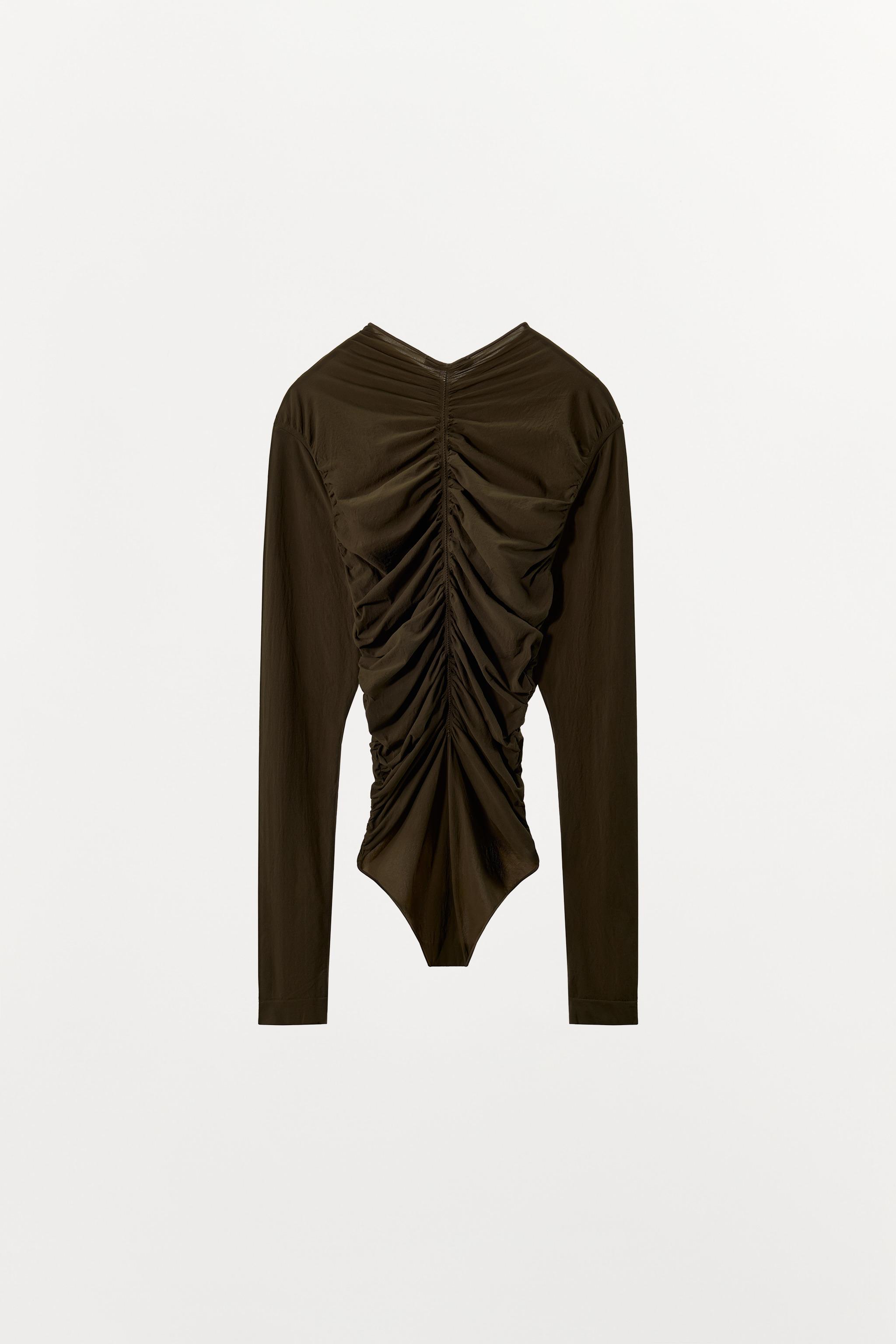 RUCHED SHEER BODYSUIT