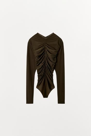 BODY EN MAILLE FRONCÉ - Vert de Zara - Image 5