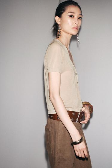 TOP EN MAILLE EXTRAFINE - Sable de Zara - Image 2