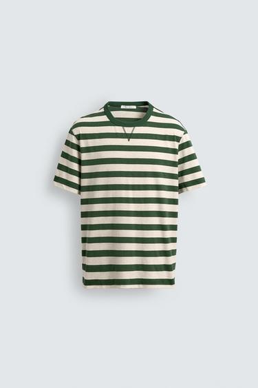 Zara 短袖條紋 T 恤 - 條紋