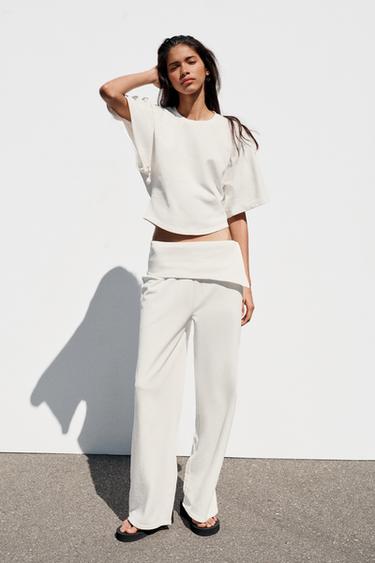 BLUZA Z RĘKAWAMI TYPU PELERYNA - Ecru Zara