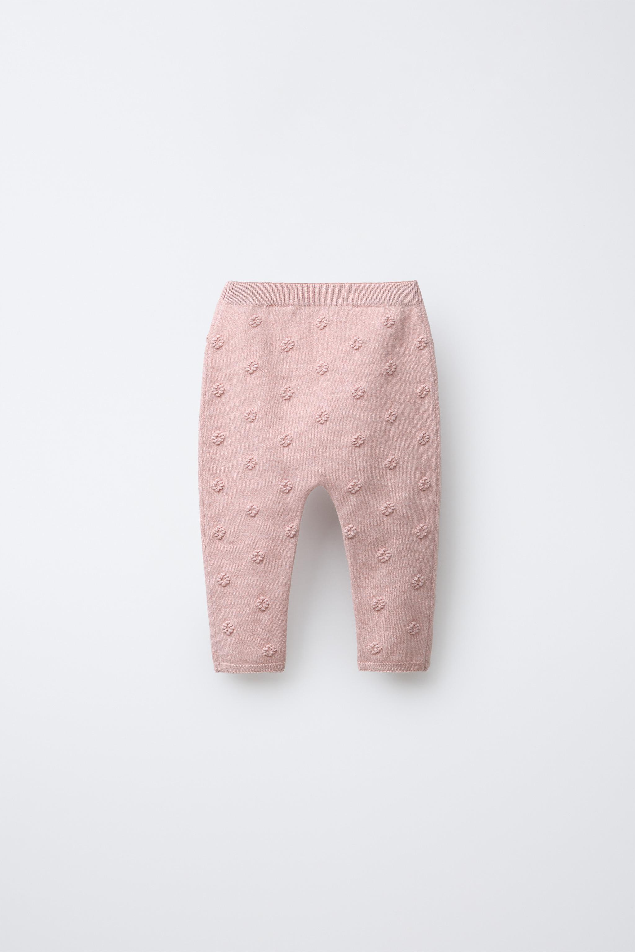 EMBROIDERED FLORAL KNIT LEGGINGS