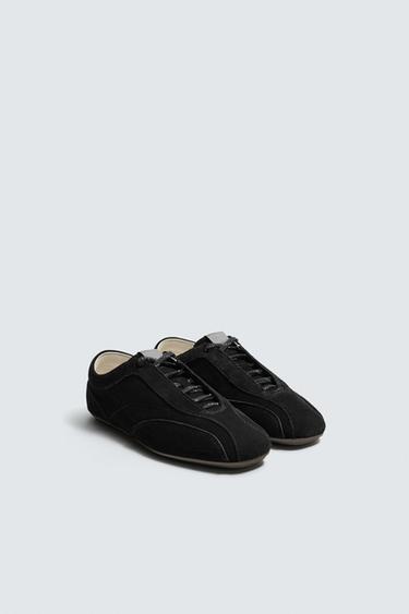 CHAUSSURE EN CUIR À SEMELLE ULTRA-FINE - Noir de Zara