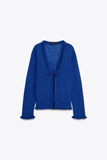 RUFFLE TRIM CARDIGAN - Bluish by Zara - Image 3