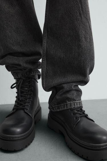 CHUNKY LACE-UP BOOTS - Black by Zara - Image 2