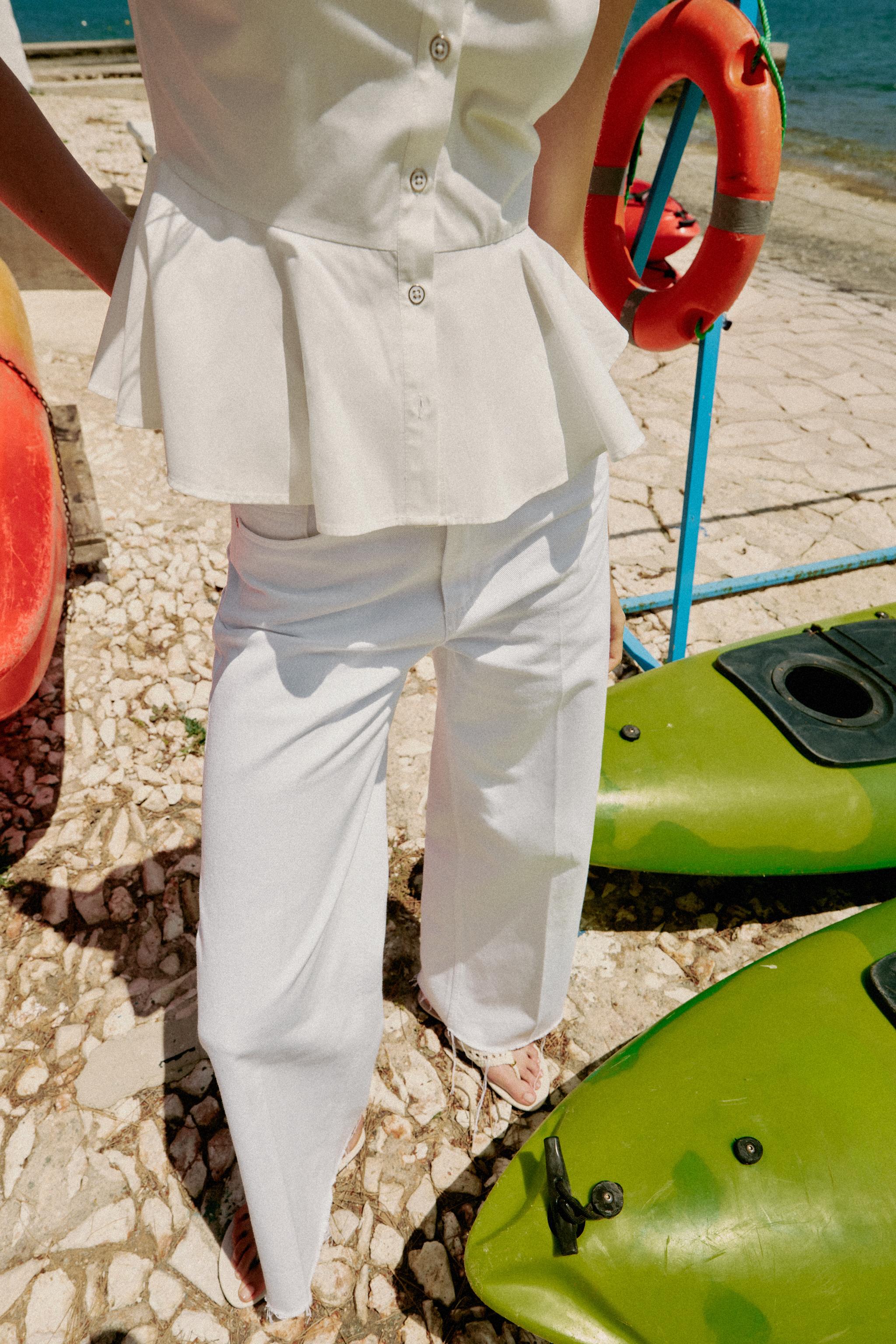 Женские рубашки Zara HALTER PEPLUM SHIRT — фото 5