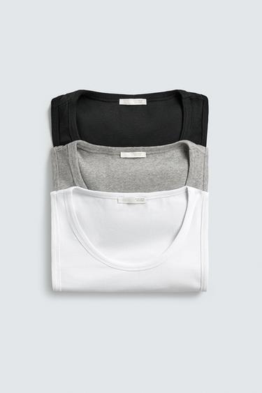3-PACK OF BASIC SLIM FIT VEST TOPS - various by Zara - Image 2