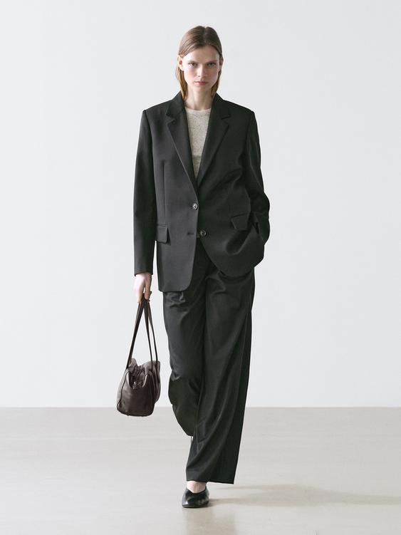 100% extra fine wool two-button blazer from Zara - $320