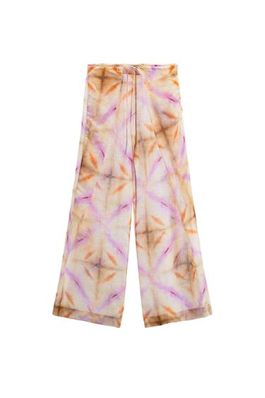 PRINTED WRAP TROUSERS