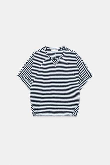 ФУТБОЛКА ОВЕРСАЙЗ У СМУЖКУ - Блакитний Zara