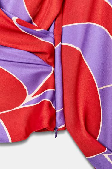 CHEMISE SATINÉE IMPRIMÉE AVEC ÉPAULETTES - Multicolore de Zara - Image 7
