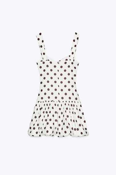 POLKA DOT BALLOON DRESS - White by Zara - Image 6