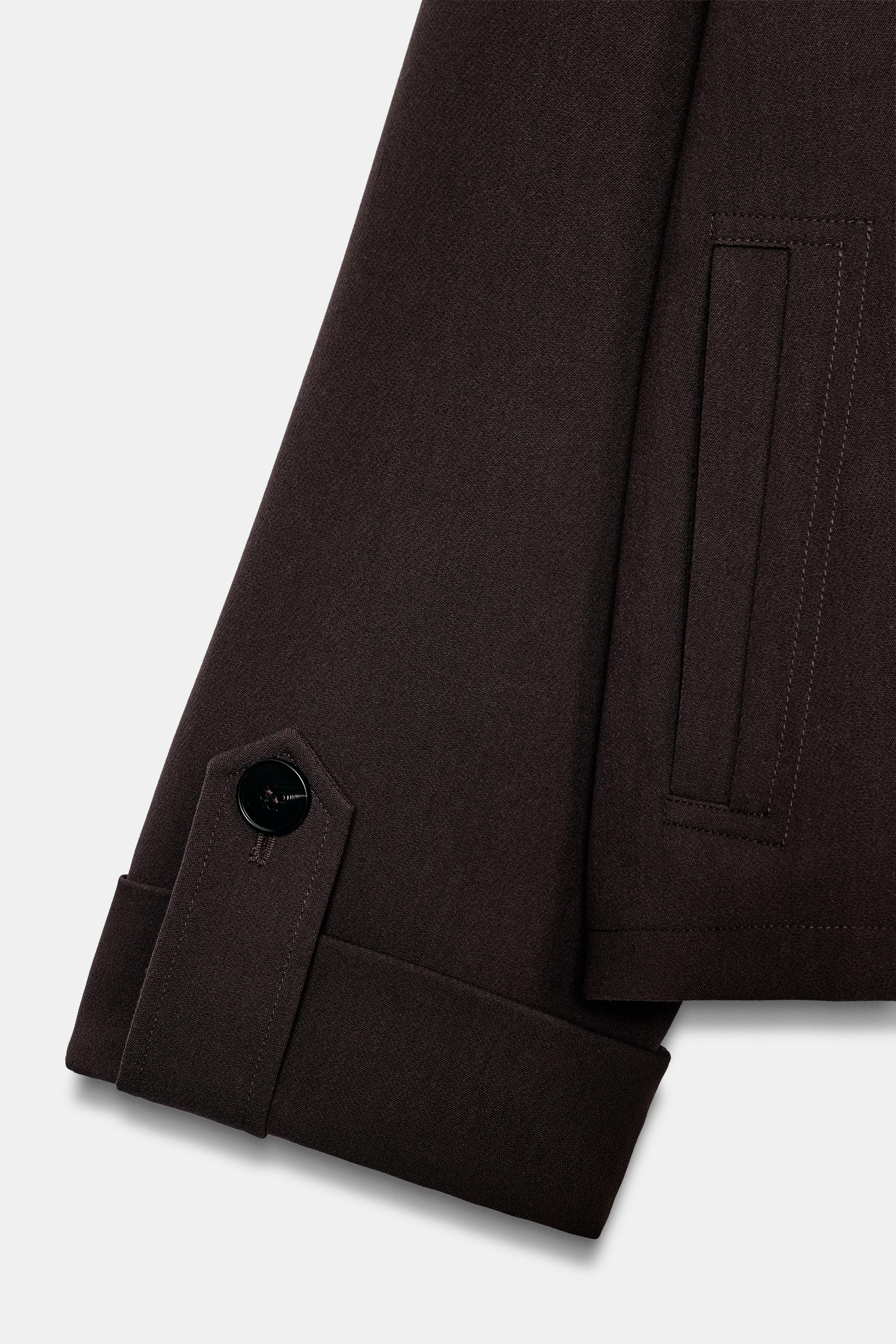 CROPPED TRENCH COAT WITH ROLLED SLEEVES