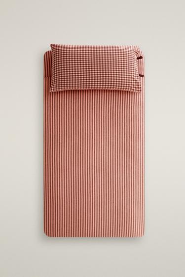 KIDS' REVERSIBLE COTTON FLANNEL DUVET COVER - Pink by Zara